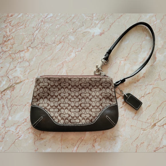 Small Brown Coach Signature Wristlet - Picture 2 of 4